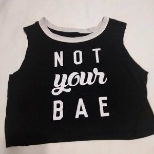 DIY Upcycled Black White Letter Crop Tank Top